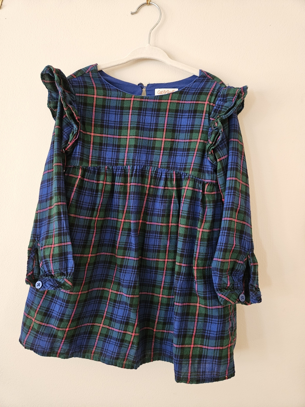 NEW - Cat & Jack Plaid Ruffle Dress